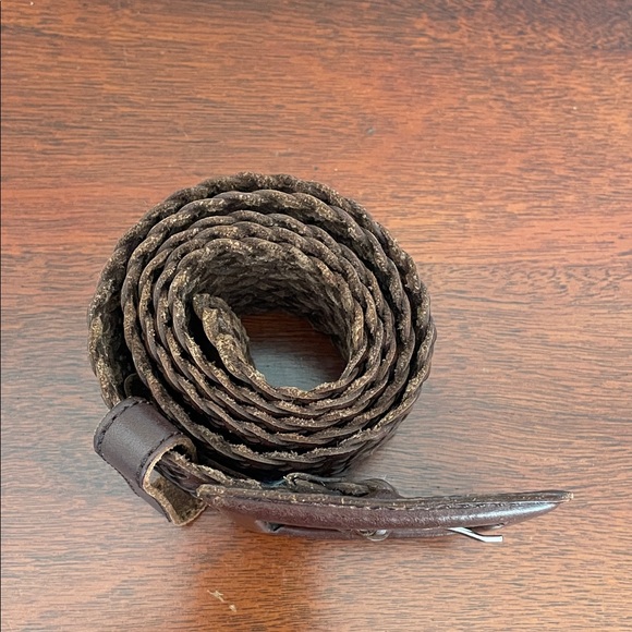 Brown Woven Leather Belt - Picture 2 of 10